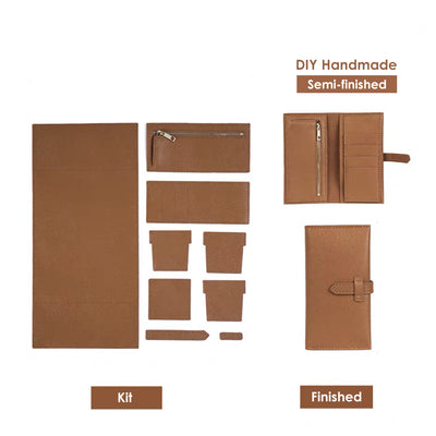 DIY Wallet Kit | Handmade Purse DIY Kit in Brown Leather