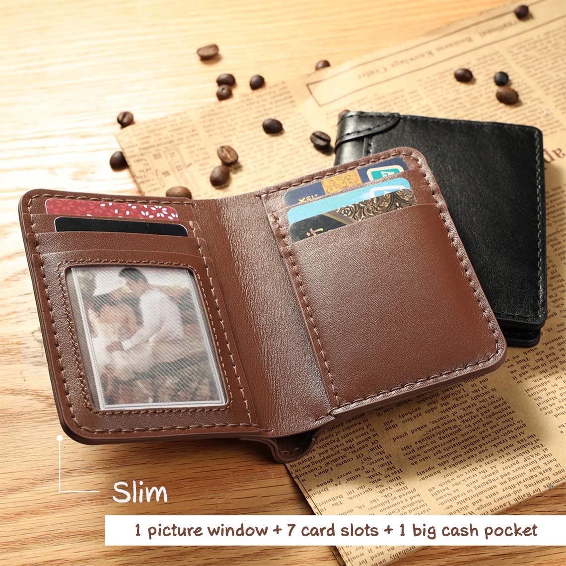 POPSEWING™ Leather  Slim Bifold Wallet | Tanfor Men | 