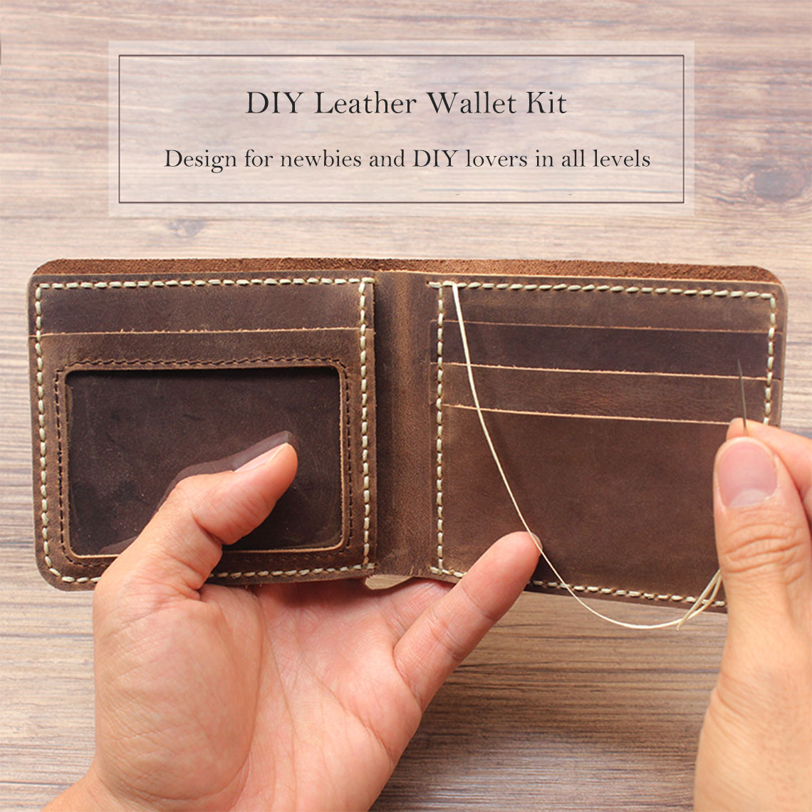 DIY Leather Wallet Kit | Easy DIY Leather/Sewing Projects for Beginners | POPSEWING™