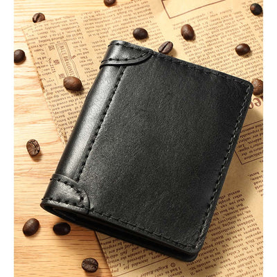 POPSEWING™ Leather  Slim Bifold Wallet for Men | Black