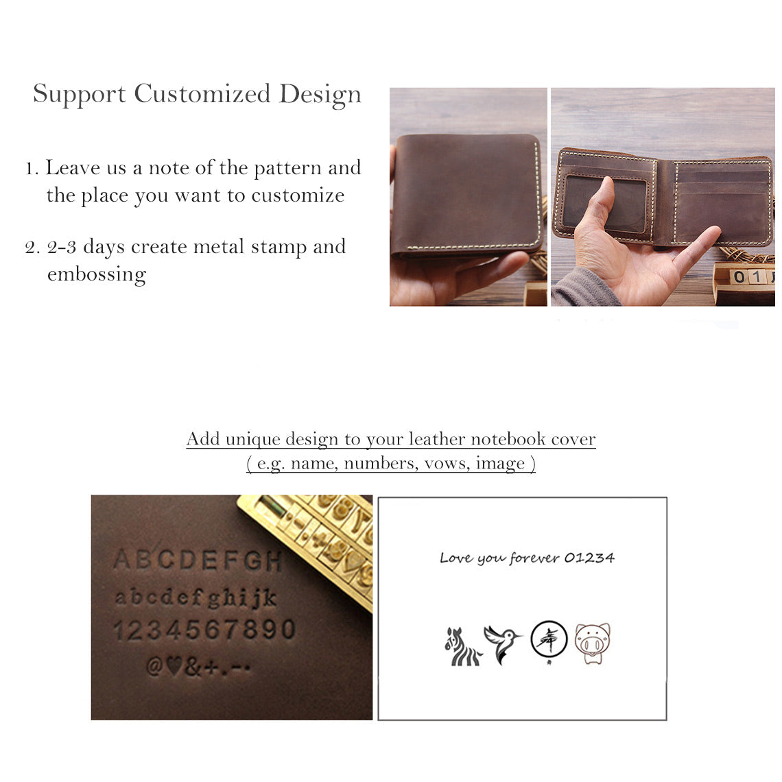 Leather Embossing | Personalized Leather Wallet | Leather Customized Service