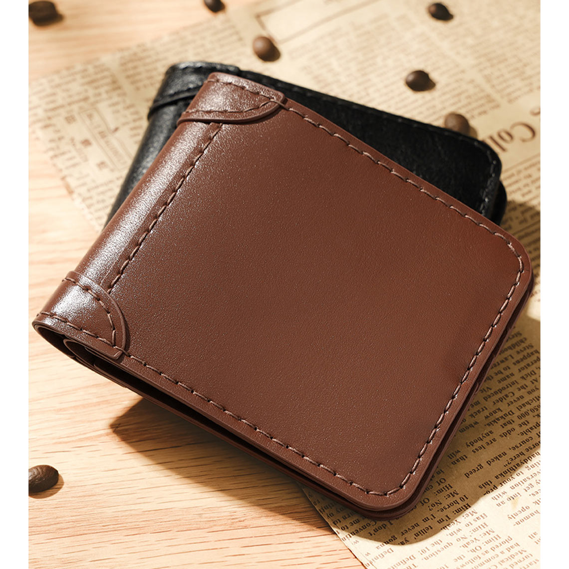 POPSEWING™ Leather  Slim Bifold Wallet | Tan
