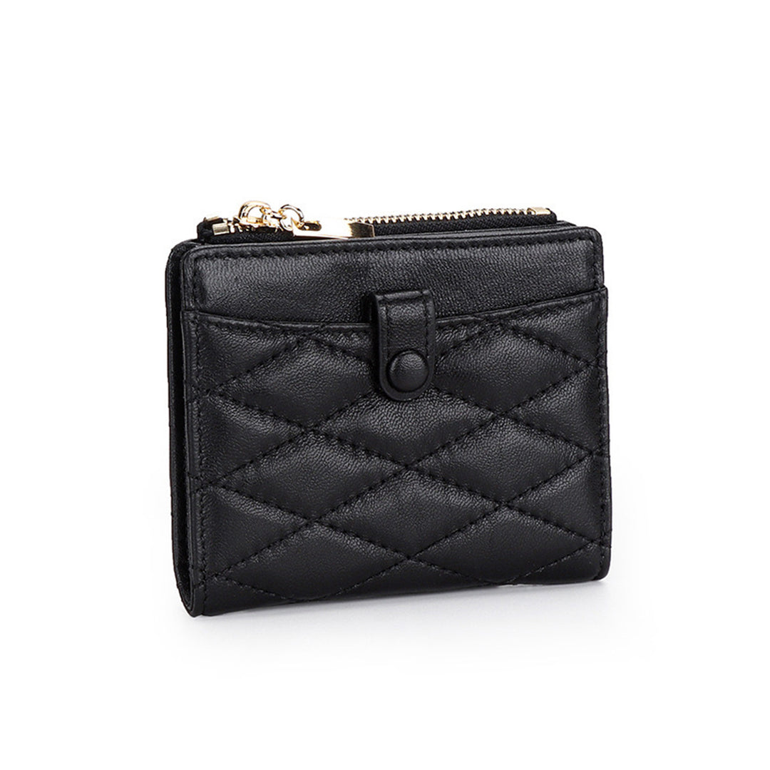 Black Leather Bi fold Wallet for Women - POPSEWING™