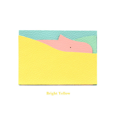 DIY Leather Card Holder Kit | Cute Animal Whale Leather Card Holder Kit in Bright Yellow - POPSEWING™